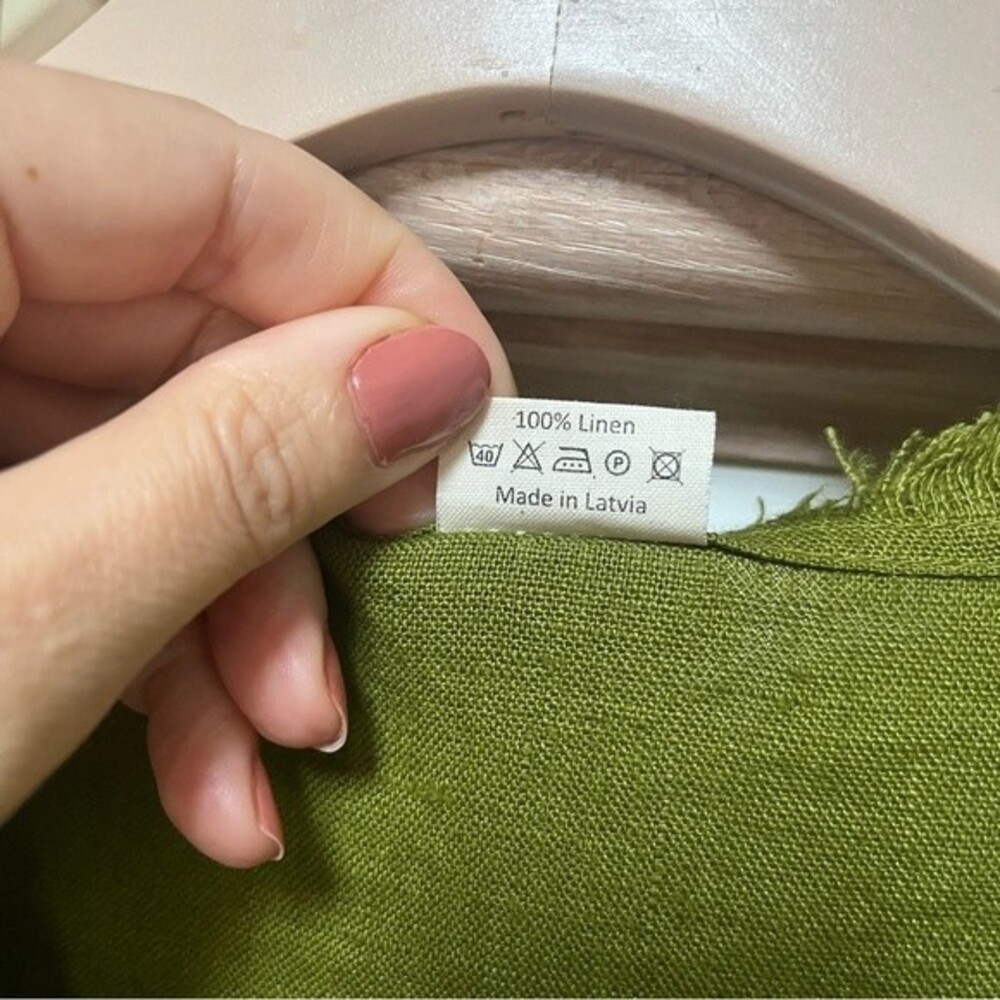 Isona Linen Tank Top Prague Moss Green M NWOT - Picture 4 of 9
